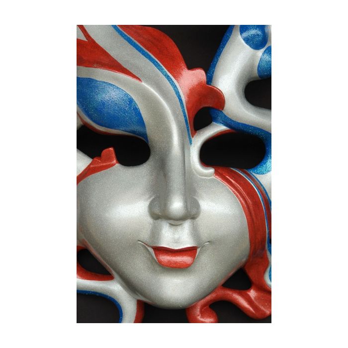 Erotik Maske Blau-Rot vergrößert Dekorationsfigur