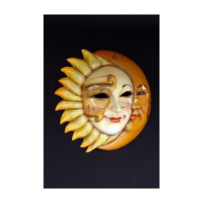 Maske Sonne-Mond Gelb lebensgroß Dekorationsfigur