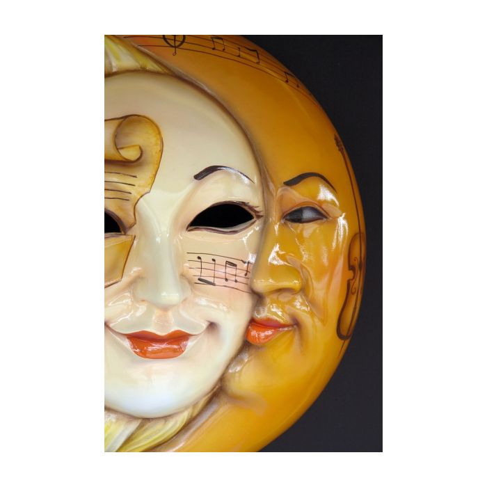 Maske Sonne-Mond Gelb lebensgroß Dekorationsfigur