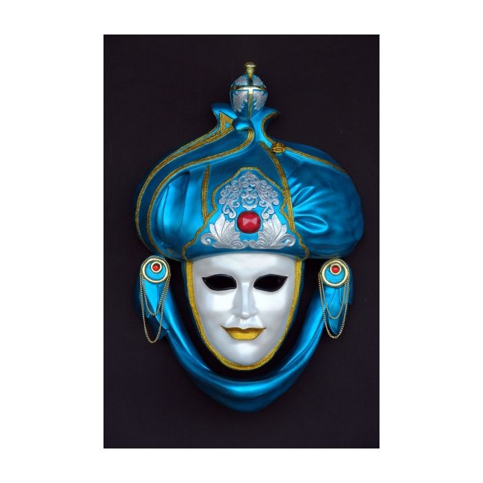 Maske Saracino Blau vergrößert Dekorationsfigur