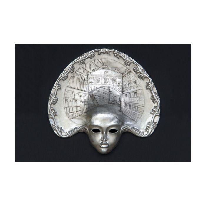 Maske Laguna Silber lebensgroß Dekorationsfigur