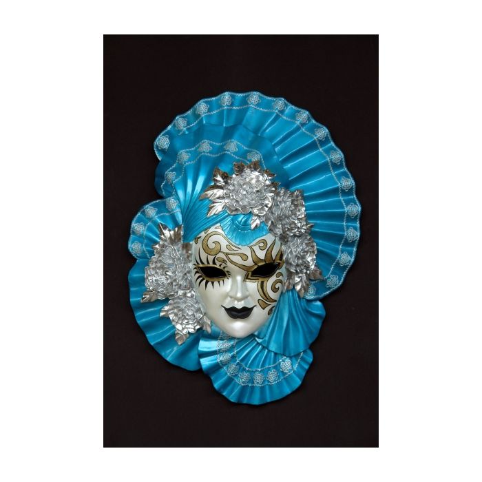 Maske Alba Blau vergrößert Dekorationsfigur