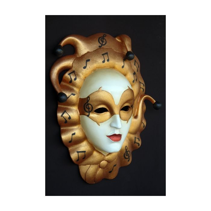 Maske Gianduia Gold vergrößert Dekorationsfigur