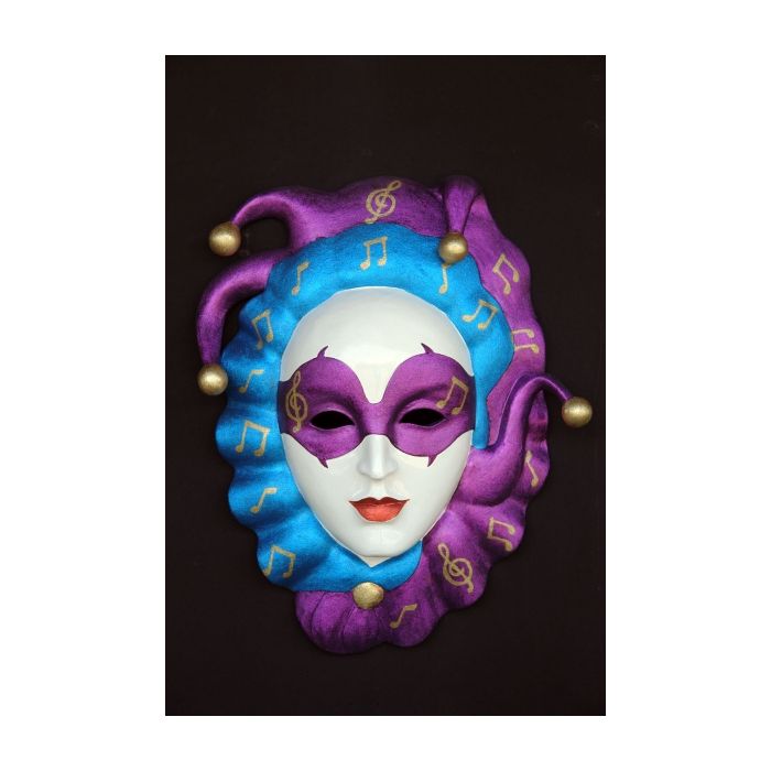 Maske Gianduia Blau-Lila vergrößert Dekorationsfigur