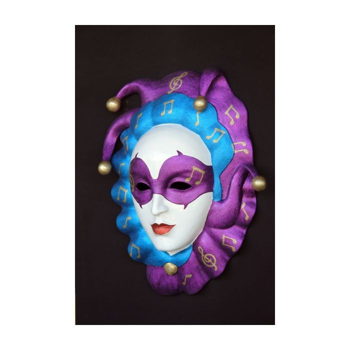 Maske Gianduia Blau-Lila vergrößert Dekorationsfigur