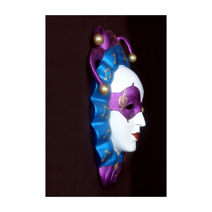 Maske Gianduia Blau-Lila vergrößert Dekorationsfigur