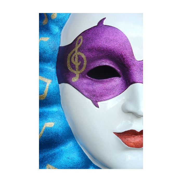 Maske Gianduia Blau-Lila vergrößert Dekorationsfigur