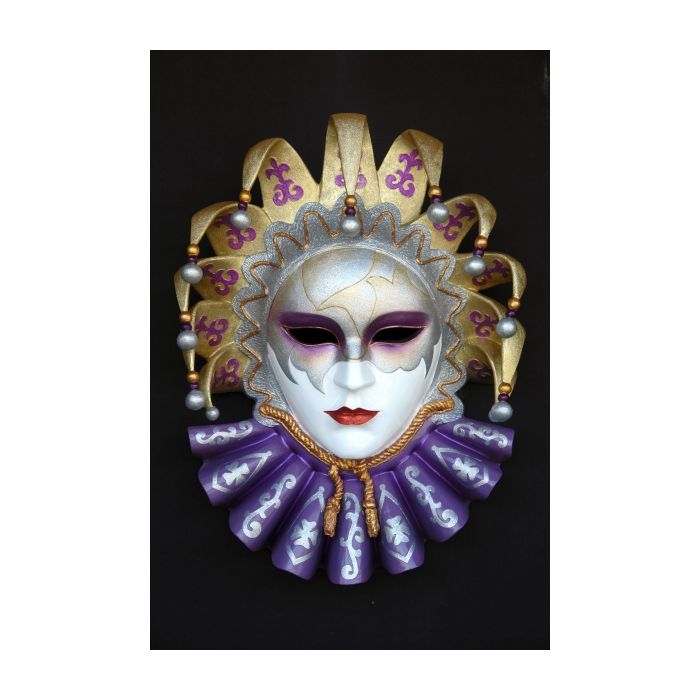Maske Flaminia Lila-Gold vergrößert Dekorationsfigur