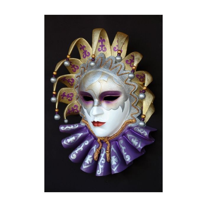 Maske Flaminia Lila-Gold vergrößert Dekorationsfigur