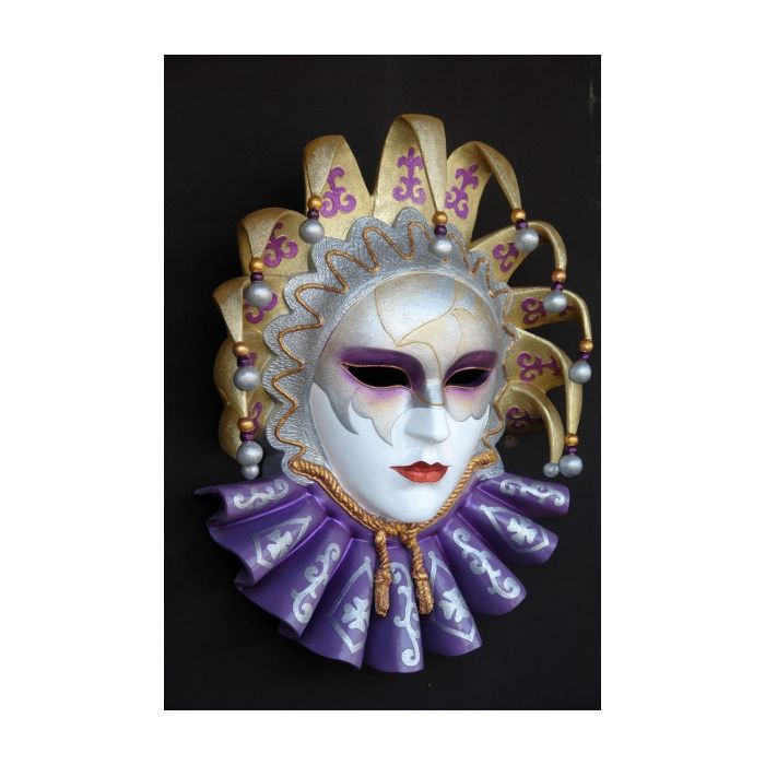 Maske Flaminia Lila-Gold vergrößert Dekorationsfigur