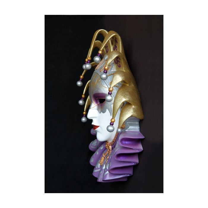 Maske Flaminia Lila-Gold vergrößert Dekorationsfigur