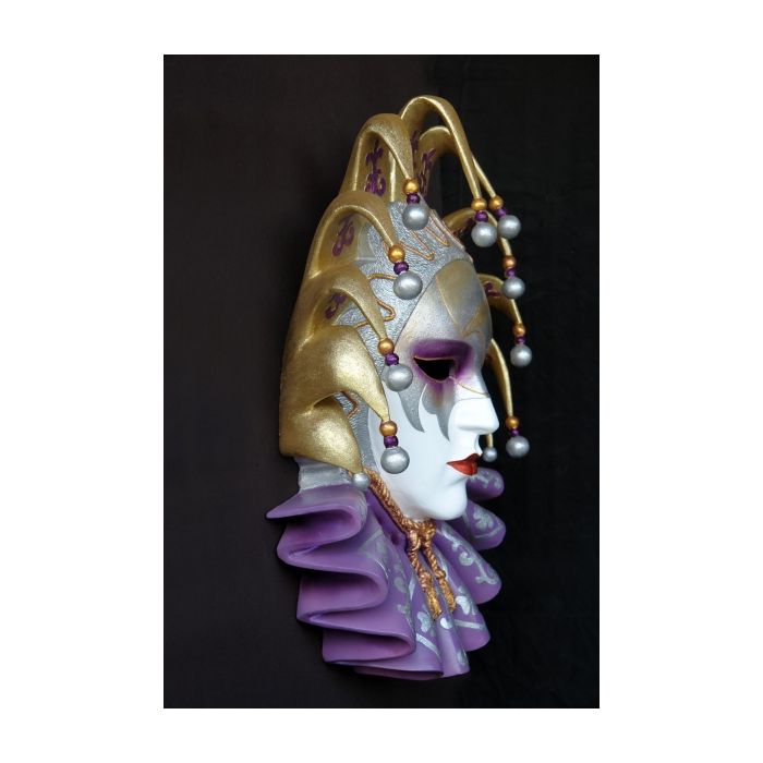 Maske Flaminia Lila-Gold vergrößert Dekorationsfigur