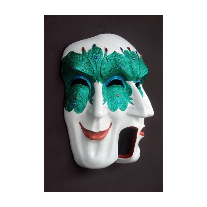 Maske Pulcinella Grün lebensgroß Dekorationsfigur