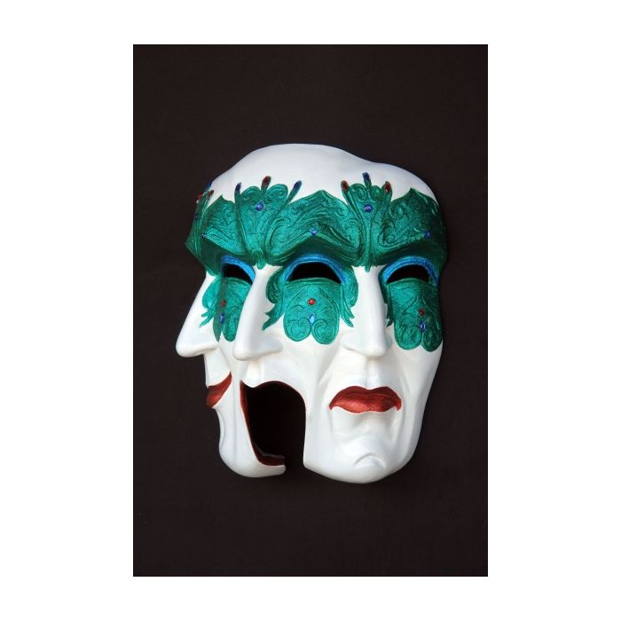 Maske Pulcinella Grün lebensgroß Dekorationsfigur