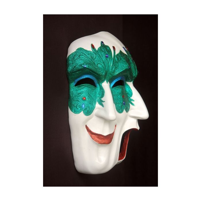 Maske Pulcinella Grün lebensgroß Dekorationsfigur