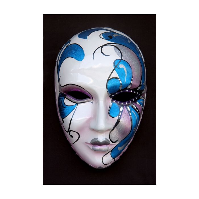 Maske Pantalone Blau Groß vergrößert Dekorationsfigur