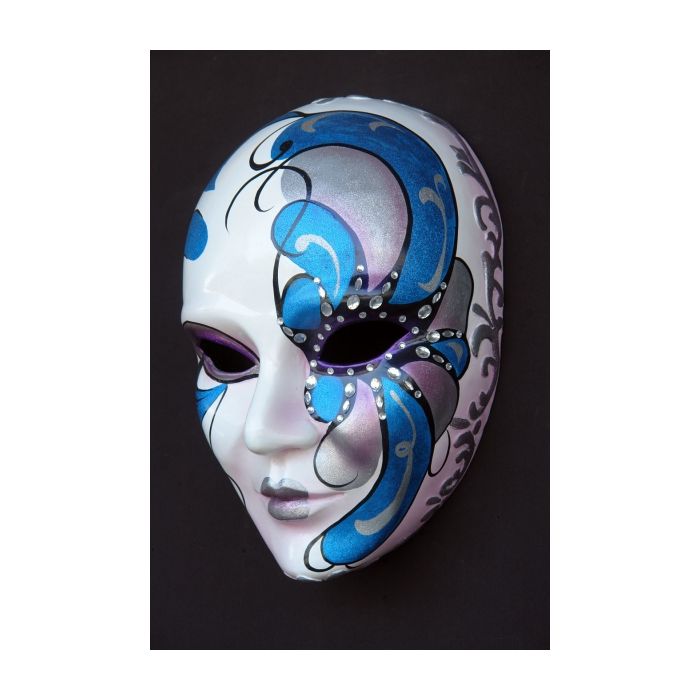 Maske Pantalone Blau Klein vergrößert Dekorationsfigur