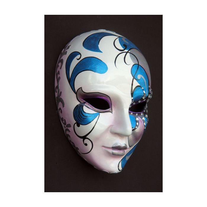 Maske Pantalone Blau Klein vergrößert Dekorationsfigur