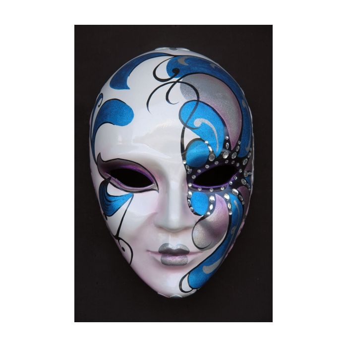 Maske Pantalone Blau Klein vergrößert Dekorationsfigur