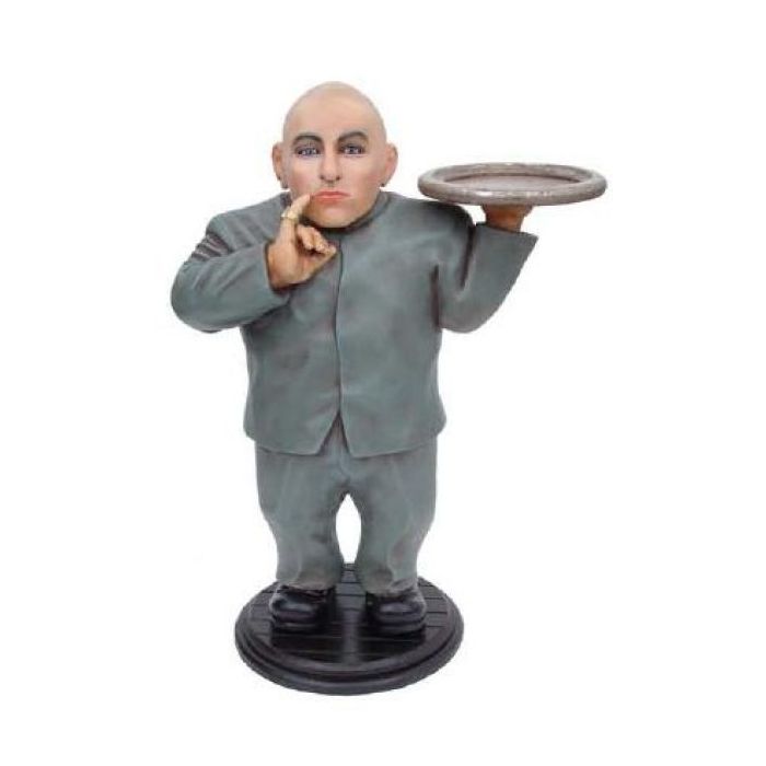 Dr. Evil Double mit Tablett verkleinert Dekorationsfigur