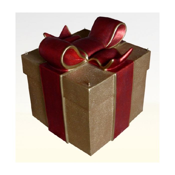 Weihnachtsgeschenk mit Schleife lebensgroß Dekorationsfigur