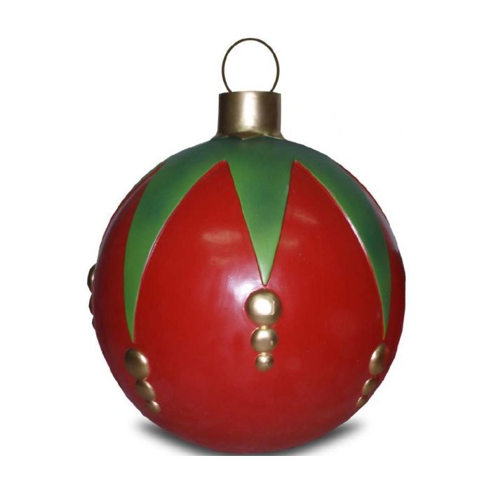 Weihnachtskugel strukturiert Klein Rot-Grün vergrößert Dekorationsfigur