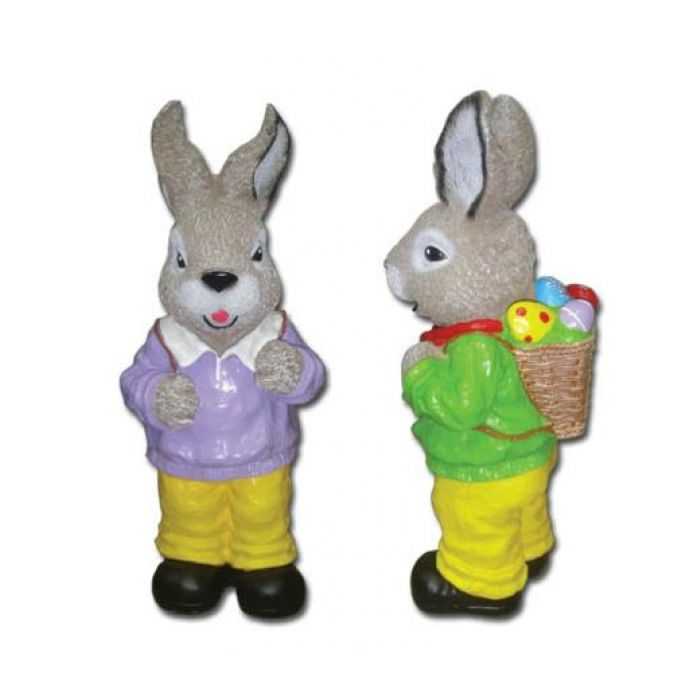 Osterhase mit Kiepe vergrößert Dekorationsfigur