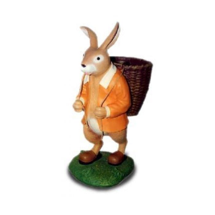 Hase mit Kiepe vergrößert Dekorationsfigur