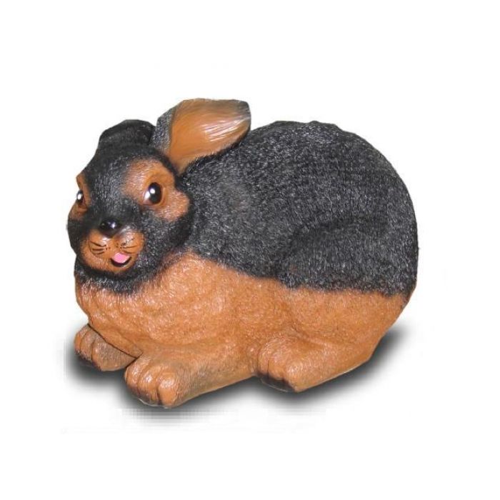 Häschen braun-schwarz lebensgroß Dekorationsfigur