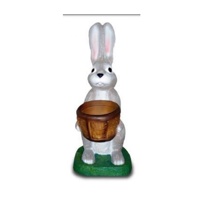 Hase mit Korb vergrößert Dekorationsfigur