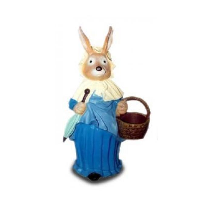 Osterfrau mit blauem Kleid vergrößert Dekorationsfigur