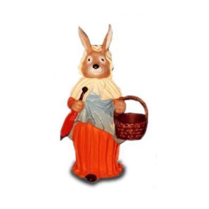 Osterfrau mit rotem Kleid vergrößert Dekorationsfigur