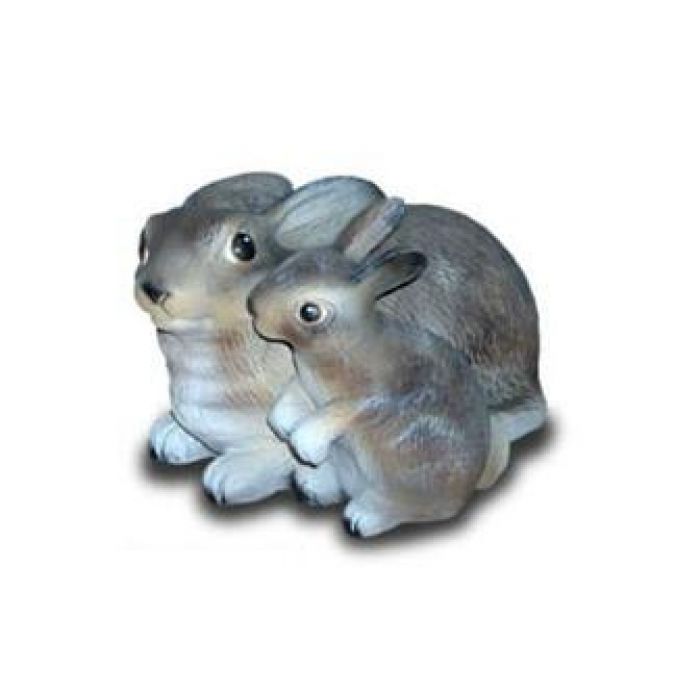 2 Hasen dunkelbraun lebensgroß Dekorationsfigur