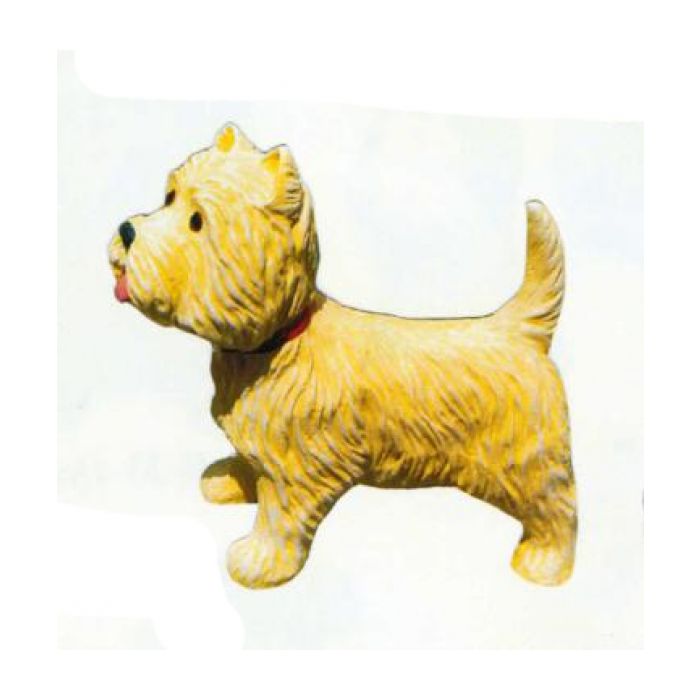 West Highland Terrier mit ausgestreckter Zunge lebensgroß Dekorationsfigur