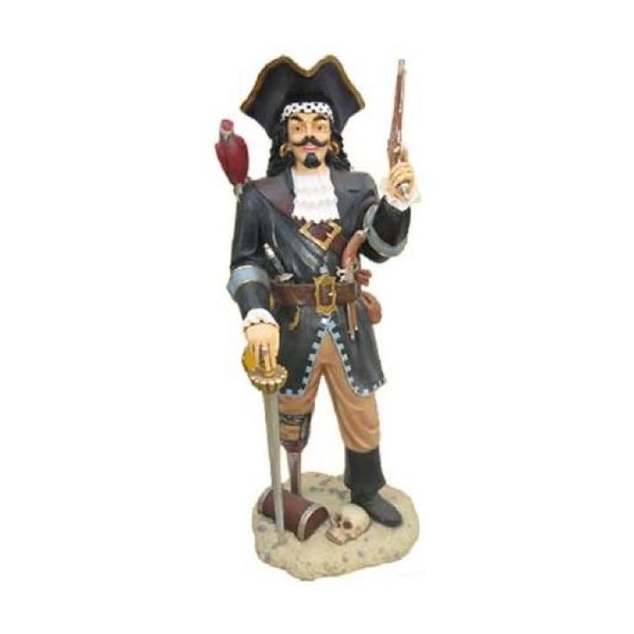 Piraten Kapitain mit Holzbein und Papagai lebensgroß Deko- & Werbefigur