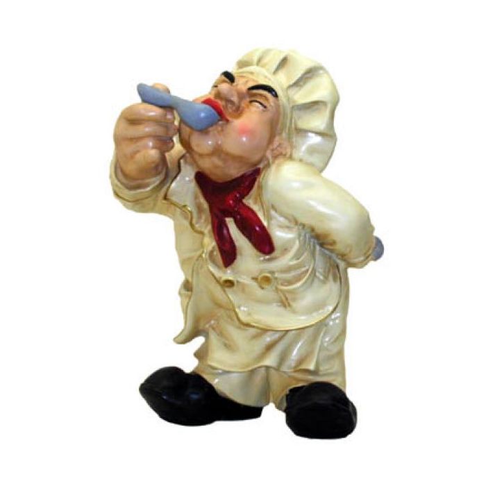 Koch mit Löffel verkleinert Dekorationsfigur