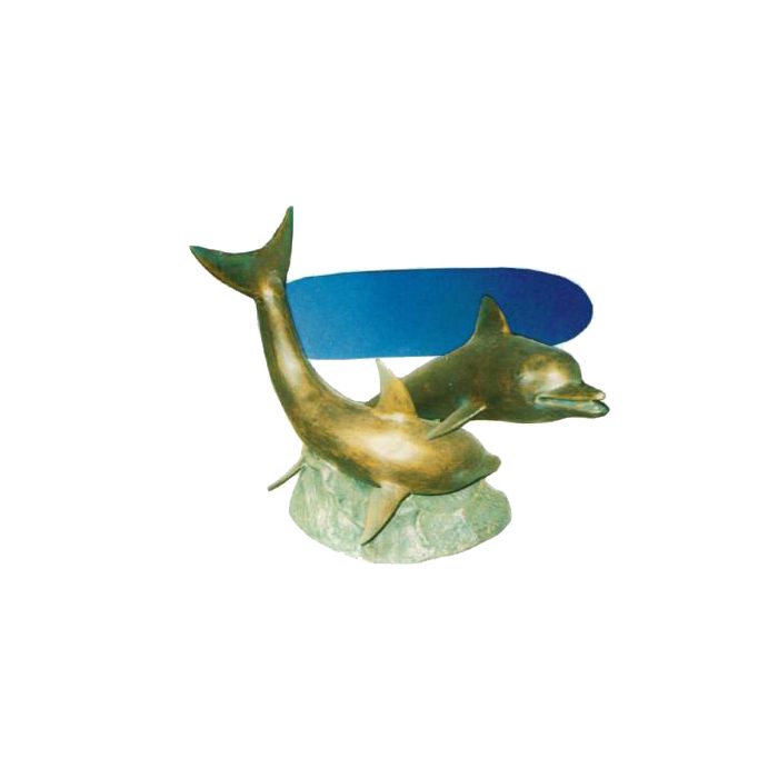 Glastisch mit goldenen Delfinen verkleinert Tisch