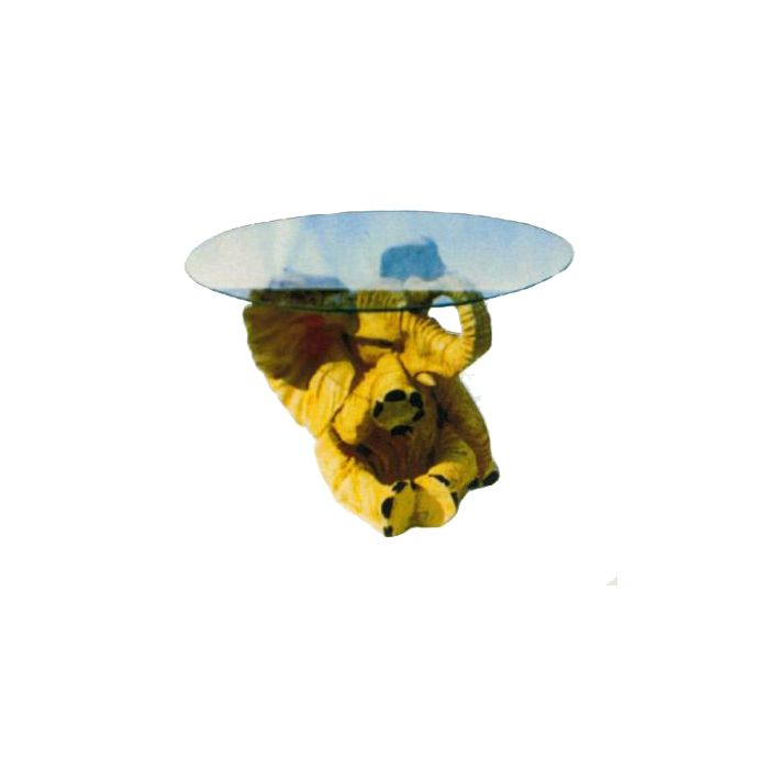 Glastisch mit Elefant verkleinert Tisch