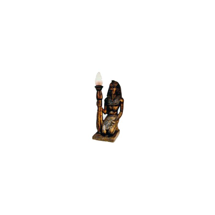 bronzefarbener Ägypter mit Fackel als Lampe verkleinert Beleuchtung