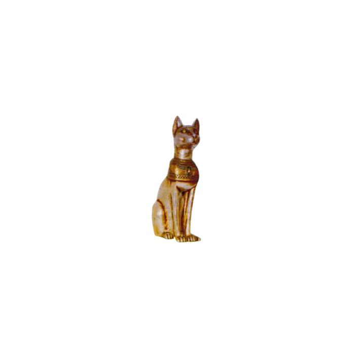 große goldfarbene Katze Ägypten lebensgroß Dekorationsfigur