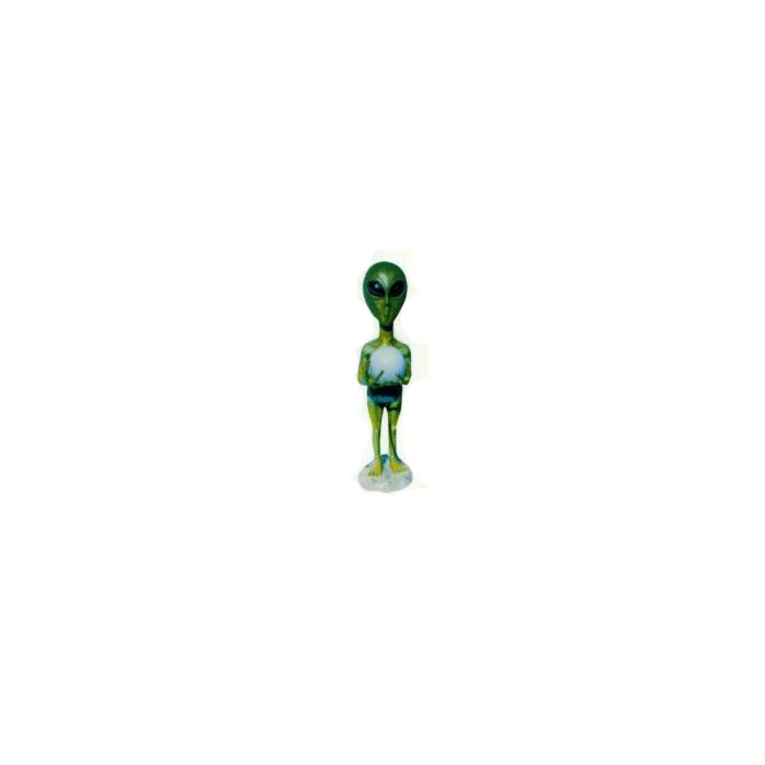 grüner Alien mit Glaskugel lebensgroß Dekorationsfigur