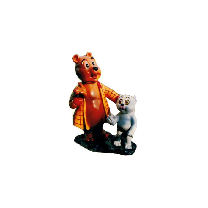 großer Bär mit Kind Comic lebensgroß Dekorationsfigur