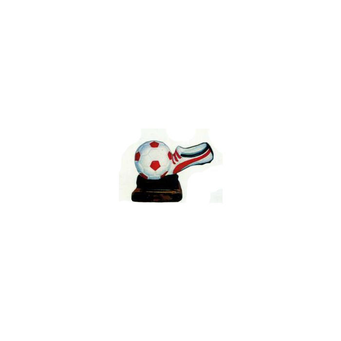 Fußballschuh mit Fußball als Pokal verkleinert Dekorationsfigur