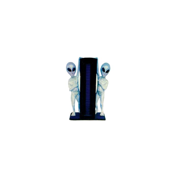 2 Aliens halten CD-Regal verkleinert Aufbewahrung