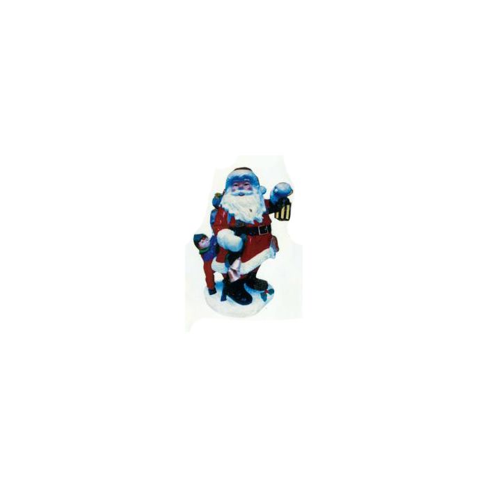 Weihnachtsmann mit Laterne und Kind verkleinert Dekorationsfigur