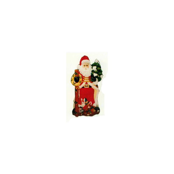 Weihnachtsmann mit Berg voller Geschenken und Tannenbaum verkleinert Dekorationsfigur