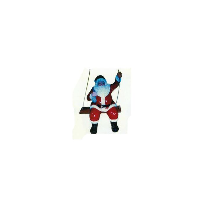 Weihnachtsmann auf Schaukel klein verkleinert Dekorationsfigur