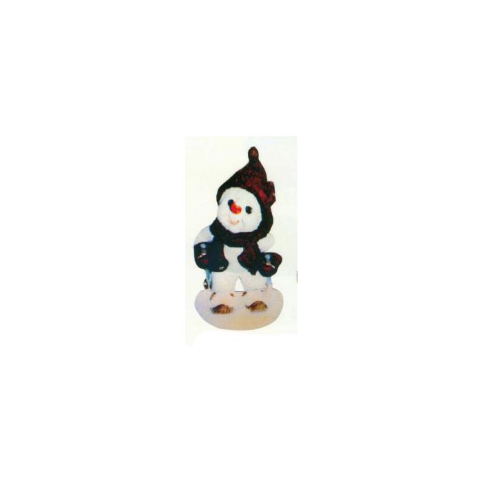 kleiner Schneemann mit Schal und Mütze verkleinert Dekorationsfigur