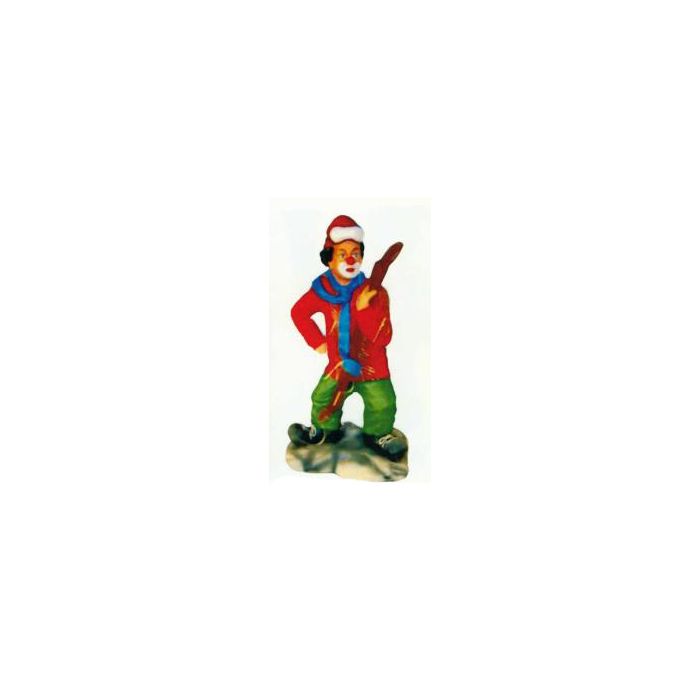 Clown als Skifahrer klein verkleinert Dekorationsfigur