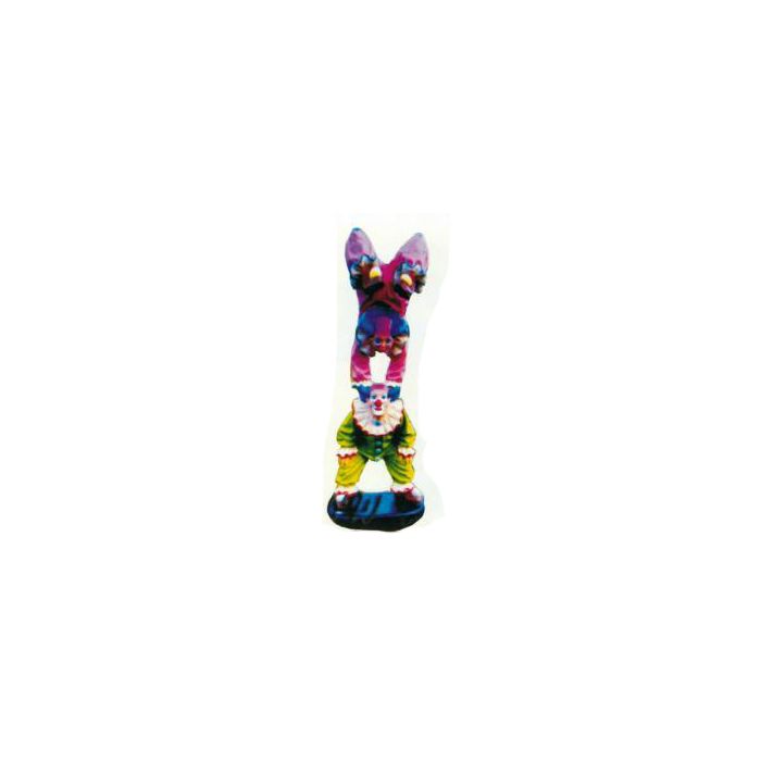 Clown macht Handstand auf anderem Clown klein verkleinert Dekorationsfigur